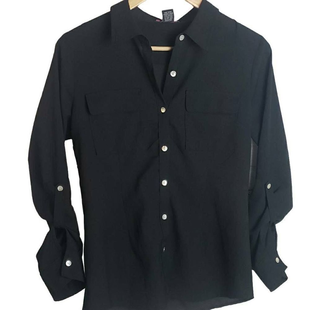 Body Central Black Medium Button Down Shirt‎